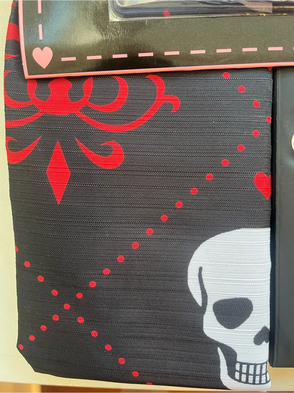 Betsey Johnson Halloween Black & Red Skull Shower Curtain Set